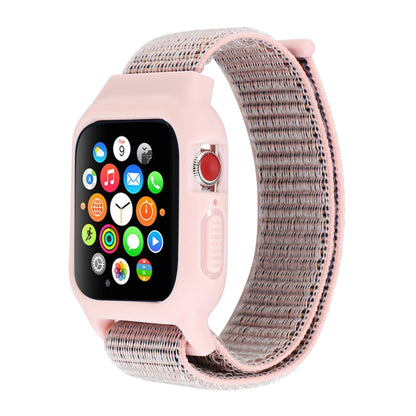 For Apple Watch Ultra 49mm&Watch Ultra 2 49mm / Series 9&8&7 45mm / SE 3&SE 2&6&SE&5&4 44mm / 3&2&1 42mm Nylon Watch Band with Hook and Loop Fastener (Pink) - Watch Bands by buy2fix | Online Shopping UK | buy2fix