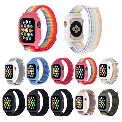 For Apple Watch Ultra 49mm&Watch Ultra 2 49mm / Series 9&8&7 45mm / SE 3&SE 2&6&SE&5&4 44mm / 3&2&1 42mm Nylon Watch Band with Hook and Loop Fastener (Pink) - Watch Bands by buy2fix | Online Shopping UK | buy2fix