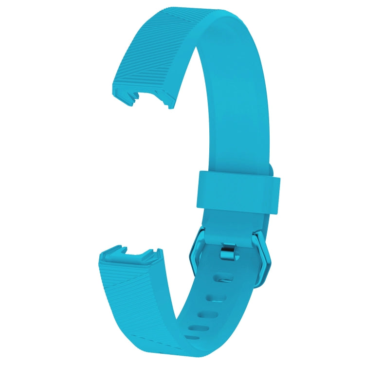 Solid Color Silicone Watch Band for FITBIT Alta / HR, Size: L(Sea Blue) - Watch Bands by buy2fix | Online Shopping UK | buy2fix