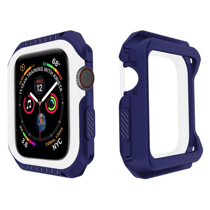 Smart Watch Shockproof Two Color Protective Case for Apple Watch Series 3 38mm(White Blue) - Watch Cases by buy2fix | Online Shopping UK | buy2fix