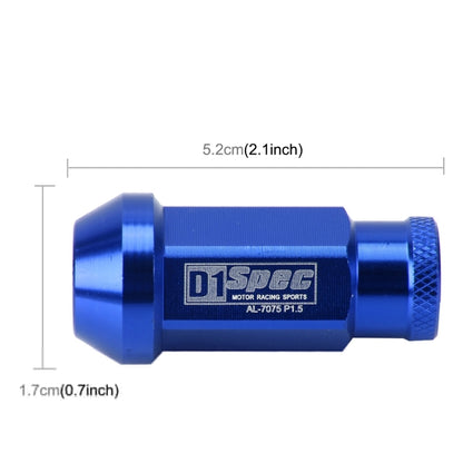 20 in 1 D1 Spec P1.5 M12x1.25 Racing Wheel Nut, Length: 40mm (Blue) - Nuts & Bolts by buy2fix | Online Shopping UK | buy2fix