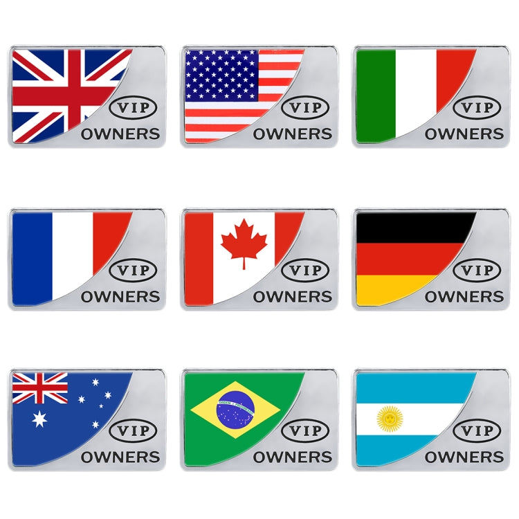 Universal Car Italy Flag Rectangle Shape VIP Metal Decorative Sticker (Silver) - 3D Metal Sticker by buy2fix | Online Shopping UK | buy2fix