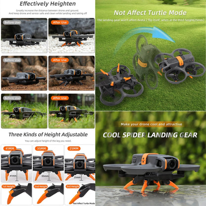 For DJI AVATA 2 Sunnylife LG797 Landing Gear Extensions Heightened Spider Gears Support Leg (Orange) -  by Sunnylife | Online Shopping UK | buy2fix