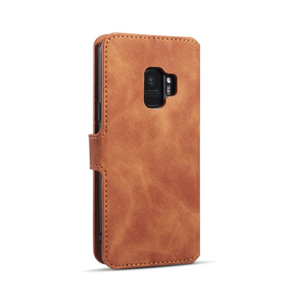 DG.MING Retro Oil Side Horizontal Flip Case with Holder & Card Slots & Wallet for Galaxy S9(Brown) - Galaxy Phone Cases by DG.MING | Online Shopping UK | buy2fix