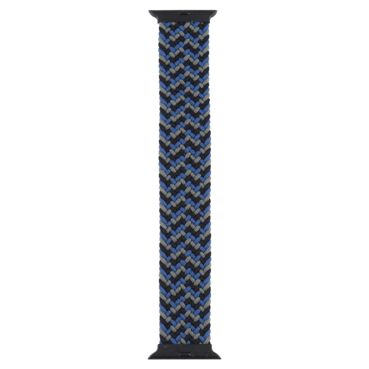 Plastic Buckle Mixed Color Nylon Braided Single Loop Watch Band For Apple Watch Ultra 49mm&Watch Ultra 2 49mm / Series 9&8&7 45mm / SE 3&SE 2&6&SE&5&4 44mm / 3&2&1 42mm, Size:S(Camouflage Blue) - Watch Bands by buy2fix | Online Shopping UK | buy2fix