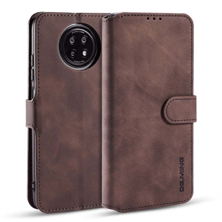 For Xiaomi Redmi Note 9 5G DG.MING Retro Oil Side Horizontal Flip Leather Case with Holder & Card Slots & Wallet(Coffee) - Xiaomi Cases by DG.MING | Online Shopping UK | buy2fix