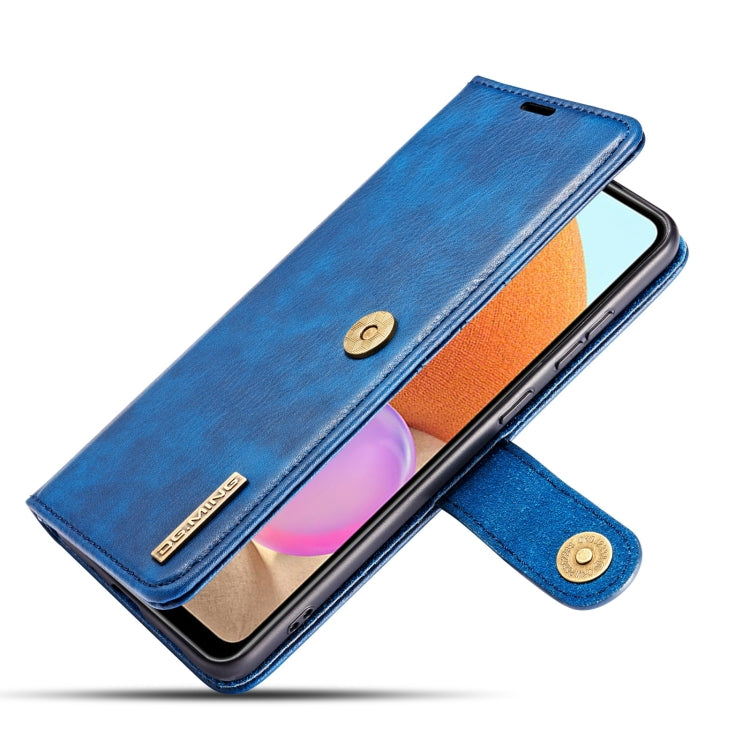 For Samsung Galaxy A32 4G DG.MING Crazy Horse Texture Flip Detachable Magnetic Leather Case with Holder & Card Slots & Wallet(Blue) - Galaxy Phone Cases by DG.MING | Online Shopping UK | buy2fix