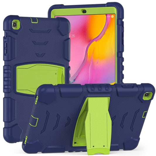 For Samsung Galaxy Tab A 10.1 (2019) T510 3-Layer Protection  Screen Frame + PC + Silicone Shockproof Combination Case with Holder(NavyBlue+Lime) - Tab A 10.1 (2019) T510 / T515 by buy2fix | Online Shopping UK | buy2fix