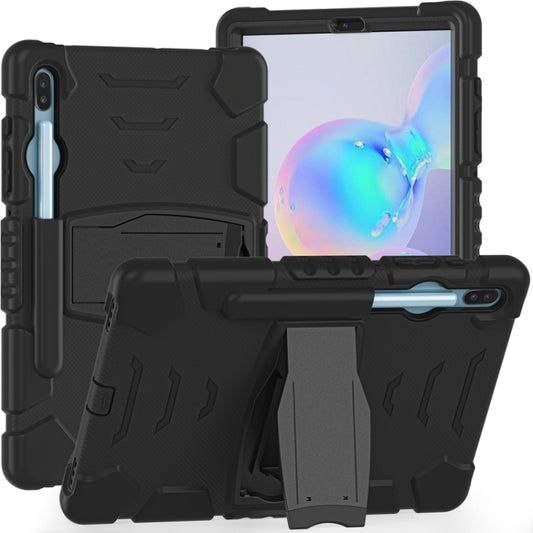 For Samsung Galaxy Tab S6 T860 3-Layer Protection  Screen Frame + PC + Silicone Shockproof Combination Case with Holder(Black+Black) - Other Galaxy Tab PC by buy2fix | Online Shopping UK | buy2fix