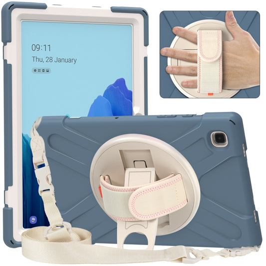 For Samsung Galaxy Tab A7 (2020) T500 Pure Color Silicone + PC Protective Case with Holder & Shoulder Strap(Cornflower Blue) - Other Galaxy Tab PC by buy2fix | Online Shopping UK | buy2fix