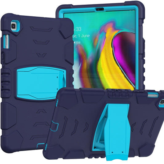 3-Layer Protection Screen Frame + PC + Silicone Shockproof Combination Case with Holder For Samsung Galaxy Tab S5e T720(NavyBlue + Blue) - Tab S5E 10.5 T720 / T725 by buy2fix | Online Shopping UK | buy2fix