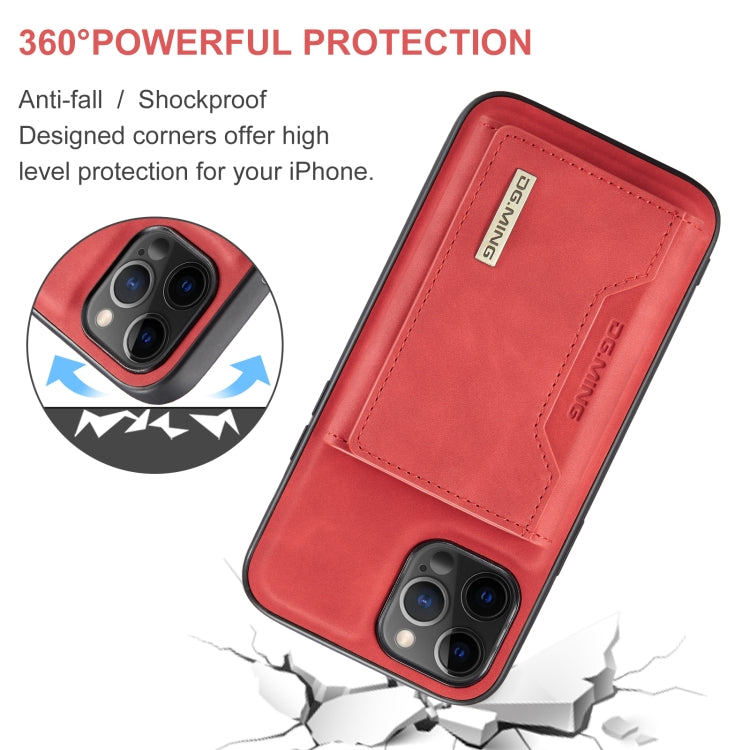 For iPhone 12 Pro Max DG.MING M2 Series 3-Fold Multi Card Bag + Magnetic Back Cover Shockproof Case with Wallet & Holder Function(Red) - iPhone 12 Pro Max Cases by DG.MING | Online Shopping UK | buy2fix