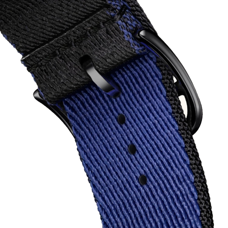 Two-color Nylon Braid Watch Band For Apple Watch Ultra 49mm&Watch Ultra 2 49mm / Series 9&8&7 45mm / SE 3&SE 2&6&SE&5&4 44mm / 3&2&1 42mm(Black+Blue) - Watch Bands by buy2fix | Online Shopping UK | buy2fix