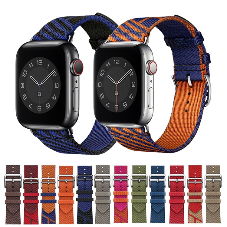 Two-color Nylon Braid Watch Band For Apple Watch Ultra 49mm&Watch Ultra 2 49mm / Series 9&8&7 45mm / SE 3&SE 2&6&SE&5&4 44mm / 3&2&1 42mm(Blue) - Watch Bands by buy2fix | Online Shopping UK | buy2fix