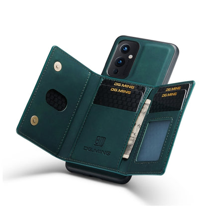 For OnePlus 9 (EU/NA) DG.MING M2 Series 3-Fold Multi Card Bag Back Cover Shockproof Case with Wallet & Holder Function(Green) - OnePlus Cases by DG.MING | Online Shopping UK | buy2fix