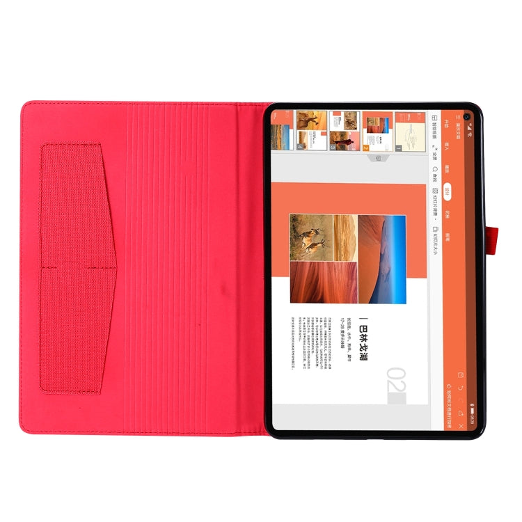 For Huawei MatePad 11 2021 Fabric Texture Horizontal Flip TPU Leather Case with Holder(Red) - Huawei by buy2fix | Online Shopping UK | buy2fix