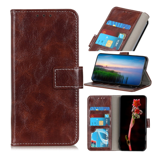 For OnePlus Nord 2 5G Retro Crazy Horse Texture Horizontal Flip Leather Case with Holder & Card Slots & Photo Frame & Wallet(Brown) - OnePlus Cases by buy2fix | Online Shopping UK | buy2fix
