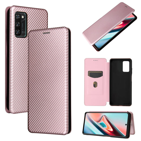 For Blackview A100 Carbon Fiber Texture Horizontal Flip TPU + PC + PU Leather Case with Card Slot(Pink) - More Brand by buy2fix | Online Shopping UK | buy2fix