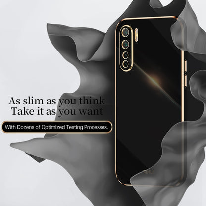 For OPPO A91 XINLI Straight 6D Plating Gold Edge TPU Shockproof Case(Celestial Blue) - OPPO Cases by XINLI | Online Shopping UK | buy2fix