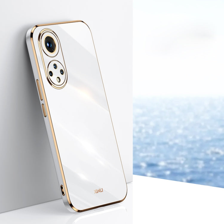For Honor 50 Pro XINLI Straight 6D Plating Gold Edge TPU Shockproof Case(White) - Honor Cases by XINLI | Online Shopping UK | buy2fix