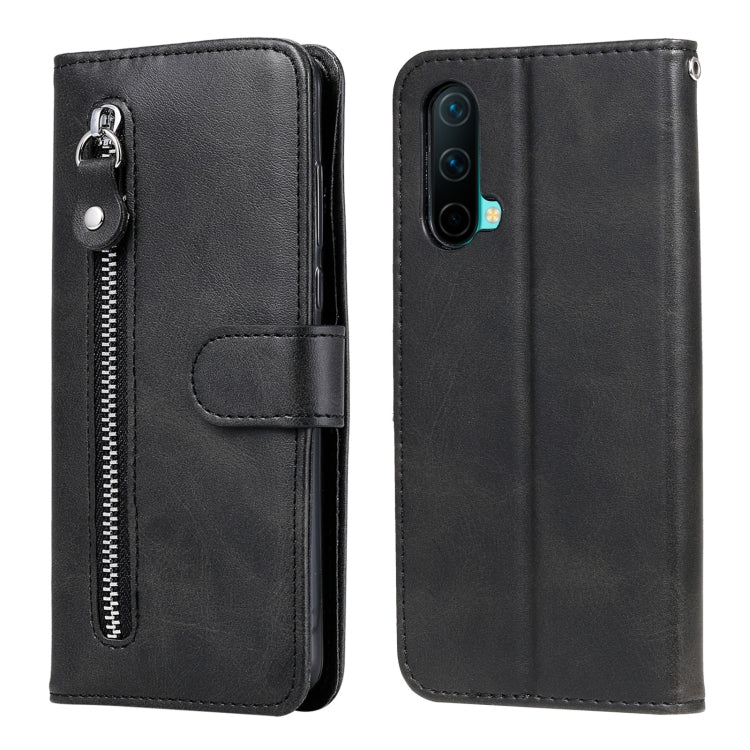 For OnePlus Nord CE 5G Fashion Calf Texture Zipper Horizontal Flip Leather Case with Stand & Card Slots & Wallet Function(Black) - OnePlus Cases by buy2fix | Online Shopping UK | buy2fix