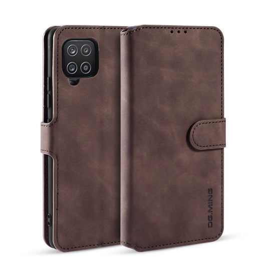 For Samsung Galaxy A22 4G DG.MING Retro Oil Side Horizontal Flip Leather Case with Holder & Card Slots & Wallet(Coffee) - Galaxy Phone Cases by DG.MING | Online Shopping UK | buy2fix