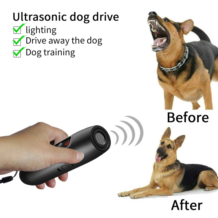 Tsattine N10 Ultrasonic Dog Repeller with LED Electricity Display & Flashlight - Training Aids by buy2fix | Online Shopping UK | buy2fix