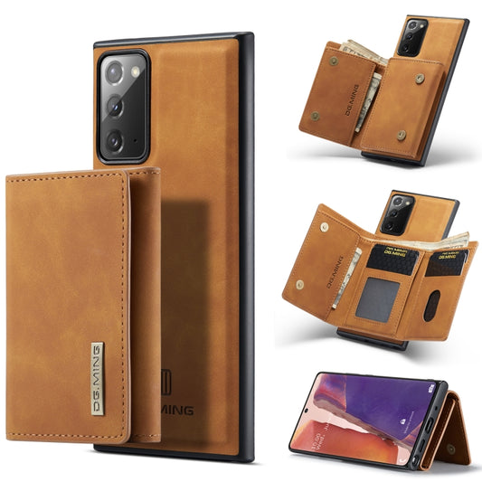 For Samsung Galaxy Note20 DG.MING M1 Series 3-Fold Multi Card Wallet  Back Cover Shockproof Case with Holder Function(Brown) - Galaxy Phone Cases by DG.MING | Online Shopping UK | buy2fix