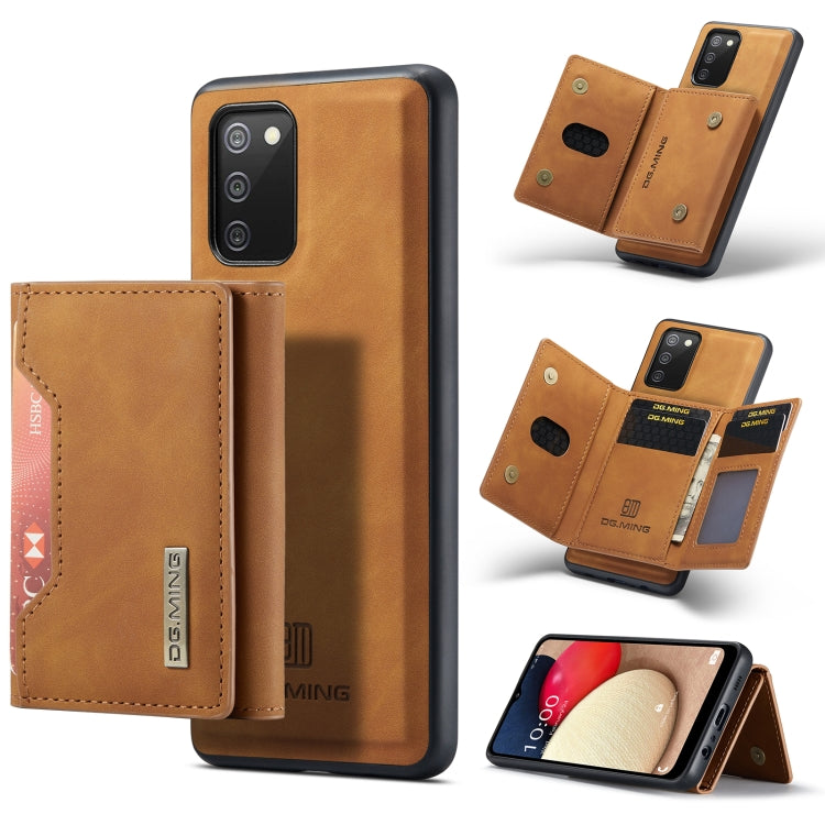 For Samsung Galaxy A02s DG.MING M2 Series 3-Fold Multi Card Bag Back Cover Shockproof Case with Wallet & Holder Function(Brown) - Galaxy Phone Cases by DG.MING | Online Shopping UK | buy2fix