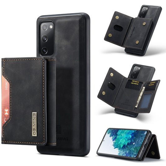 For Samsung Galaxy S20 FE DG.MING M2 Series 3-Fold Multi Card Bag Back Cover Shockproof Case with Wallet & Holder Function(Black) - Galaxy S20 FE Cases by DG.MING | Online Shopping UK | buy2fix