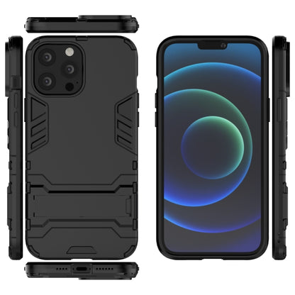 For iPhone 13 Pro Max PC + TPU Shockproof Protective Case with Invisible Holder (Black) - iPhone 13 Pro Max Cases by buy2fix | Online Shopping UK | buy2fix
