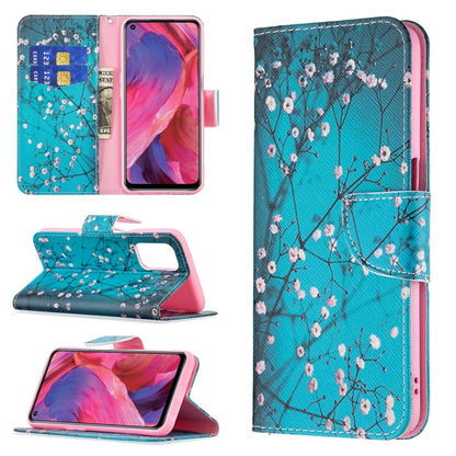 For OPPO A74 / A93 / A54 5G Colored Drawing Pattern Horizontal Flip Leather Case with Holder & Card Slots & Wallet(Plum Blossom) - OPPO Cases by buy2fix | Online Shopping UK | buy2fix