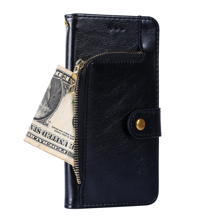 For vivo Y72 5G / iQOO Z3 Zipper Bag PU + TPU Horizontal Flip Leather Case with Holder & Card Slot & Wallet & Lanyard(Black) - vivo Cases by buy2fix | Online Shopping UK | buy2fix