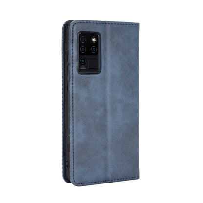 For Oukitel C21 Magnetic Buckle Retro Crazy Horse Texture Horizontal Flip Leather Case with Holder & Card Slots & Photo Frame(Blue) - More Brand by buy2fix | Online Shopping UK | buy2fix