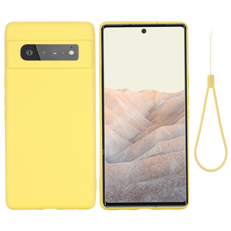 Pure Color Liquid Silicone Shockproof Full Coverage Case For Google Pixel 6 Pro(Yellow) - Google Cases by buy2fix | Online Shopping UK | buy2fix