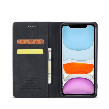 For iPhone 11 Forwenw F2 Series Magnetic Horizontal Flip Leather Case with Holder & Card Slots & Wallet (Black) - iPhone 11 Cases by Forwenw | Online Shopping UK | buy2fix