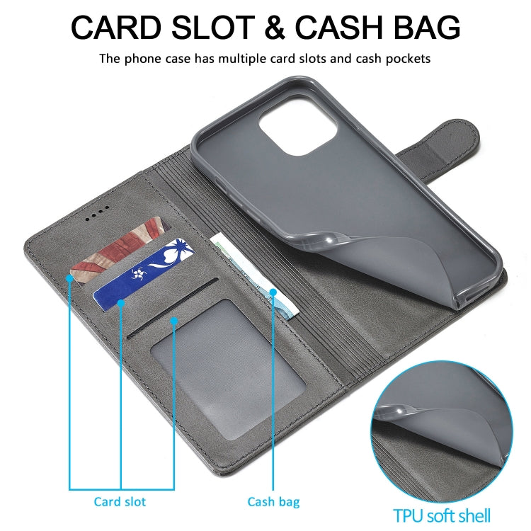 For iPhone 13 Pro LC.IMEEKE Calf Texture Horizontal Flip Leather Case with Holder & Card Slots & Wallet (Grey) - iPhone 13 Pro Cases by LC.IMEEKE | Online Shopping UK | buy2fix