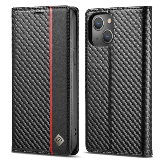 For iPhone 13 LC.IMEEKE Carbon Fiber PU + TPU Horizontal Flip Leather Case with Holder & Card Slot & Wallet(Vertical Black) - iPhone 13 Cases by LC.IMEEKE | Online Shopping UK | buy2fix