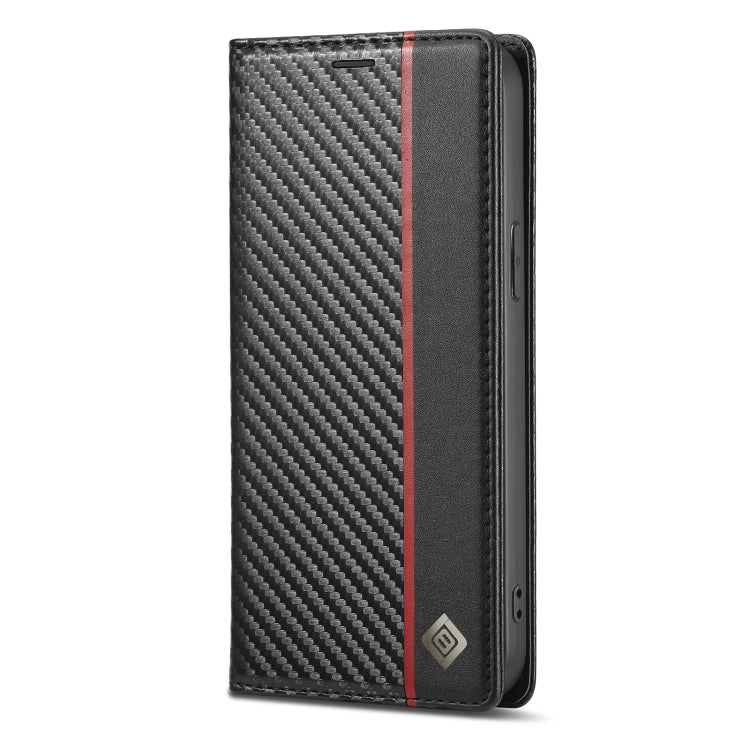 For iPhone 13 Pro LC.IMEEKE Carbon Fiber PU + TPU Horizontal Flip Leather Case with Holder & Card Slot & Wallet (Vertical Black) - iPhone 13 Pro Cases by LC.IMEEKE | Online Shopping UK | buy2fix