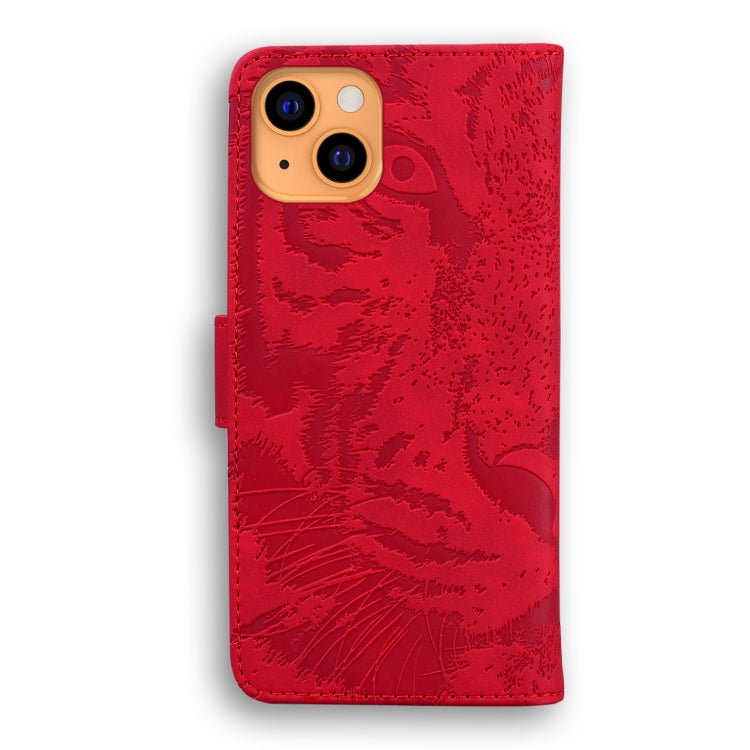 For iPhone 13 Tiger Embossing Pattern Horizontal Flip Leather Case with Holder & Card Slots & Wallet(Red) - iPhone 13 Cases by buy2fix | Online Shopping UK | buy2fix