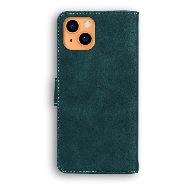 For iPhone 13 Skin Feel Pure Color Horizontal Flip Leather Case with Holder & Card Slots & Wallet(Green) - iPhone 13 Cases by buy2fix | Online Shopping UK | buy2fix