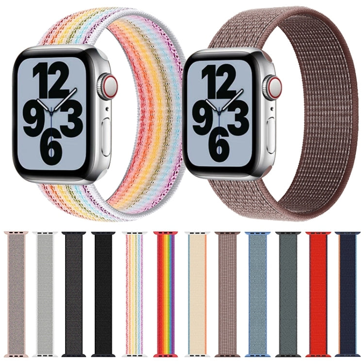 Single Lap Nylon Watch Band, Size: M 155mm For Apple Watch Ultra 49mm&Watch Ultra 2 49mm / Series 9&8&7 45mm / SE 3&SE 2&6&SE&5&4 44mm / 3&2&1 42mm(Rainbow) - Watch Bands by buy2fix | Online Shopping UK | buy2fix