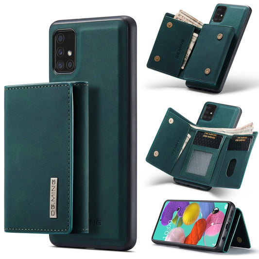 For Samsung Galaxy A51 DG.MING M1 Series 3-Fold Multi Card Wallet  Back Cover Shockproof Case with Holder Function(Green) - Galaxy Phone Cases by DG.MING | Online Shopping UK | buy2fix