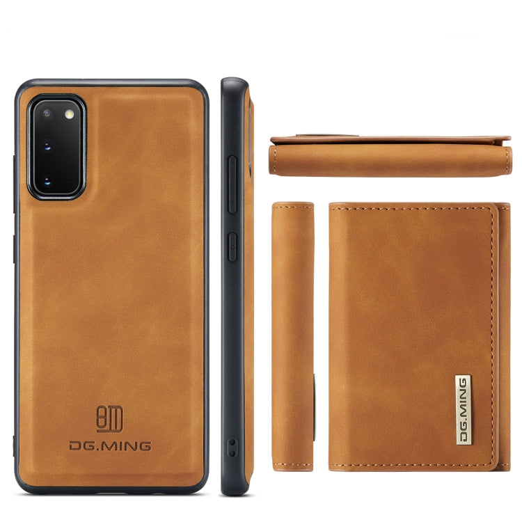 For Samsung Galaxy S20 DG.MING M1 Series 3-Fold Multi Card Wallet  Back Cover Shockproof Case with Holder Function(Brown) - Galaxy Phone Cases by DG.MING | Online Shopping UK | buy2fix