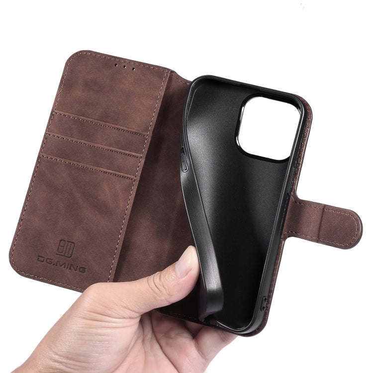 For iPhone 13 Pro Max DG.MING Retro Oil Side Horizontal Flip Leather Case with Holder & Card Slots & Wallet (Coffee) - iPhone 13 Pro Max Cases by DG.MING | Online Shopping UK | buy2fix