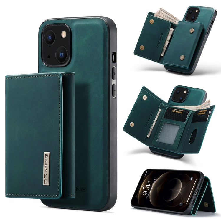 For iPhone 13 DG.MING M1 Series 3-Fold Multi Card Wallet Shockproof Case with Holder Function (Green) - iPhone 13 Cases by DG.MING | Online Shopping UK | buy2fix