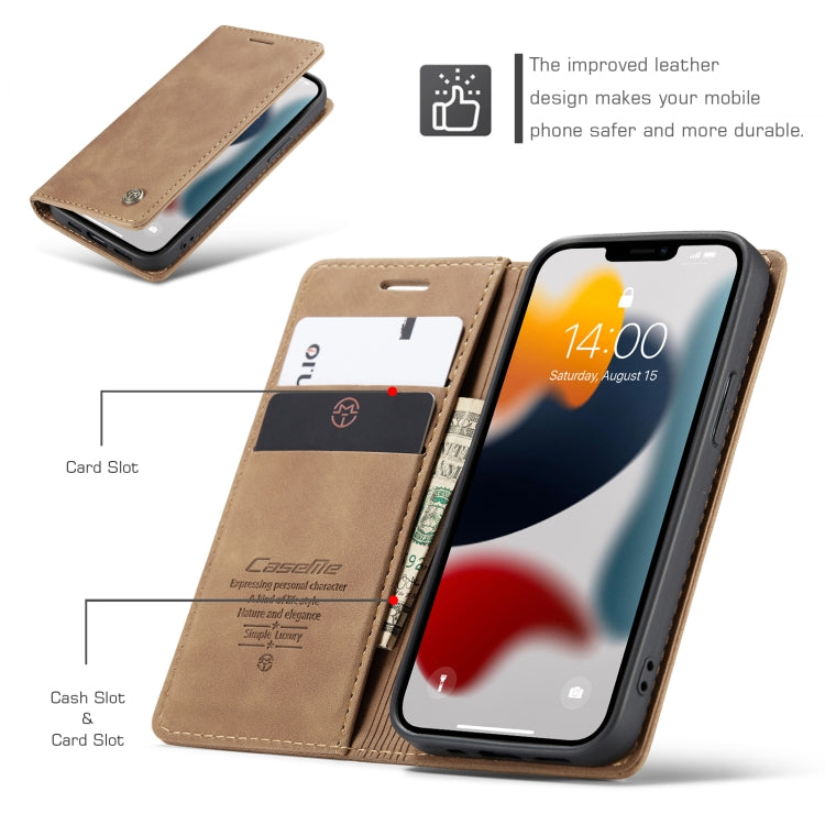 For iPhone 13 mini CaseMe-013 Multifunctional Retro Frosted Horizontal Flip Leather Case with Card Slot & Holder & Wallet (Brown) - iPhone 13 mini Cases by CaseMe | Online Shopping UK | buy2fix