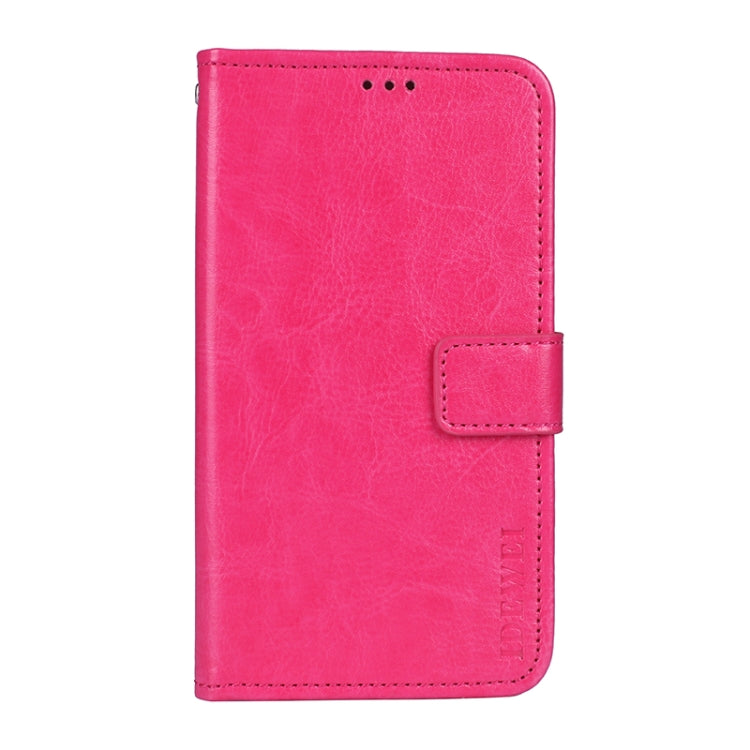 idewei Crazy Horse Texture Horizontal Flip Leather Case with Holder & Card Slots & Wallet For Motorola Edge 20(Rose Red) - Motorola Cases by idewei | Online Shopping UK | buy2fix