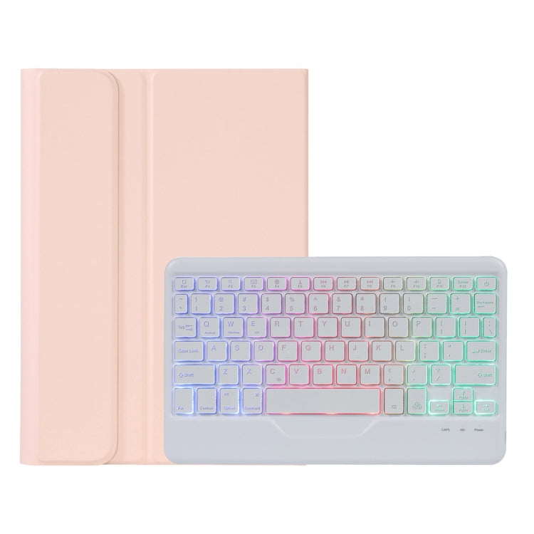 A0N5BS Ultra-thin Tri-color Backlight Detachable Lambskin Texture TPU Bluetooth Keyboard Leather Tablet Case with Holder For Xiaomi Pad 5 / 5 Pro(Pink) - Others Keyboard by buy2fix | Online Shopping UK | buy2fix
