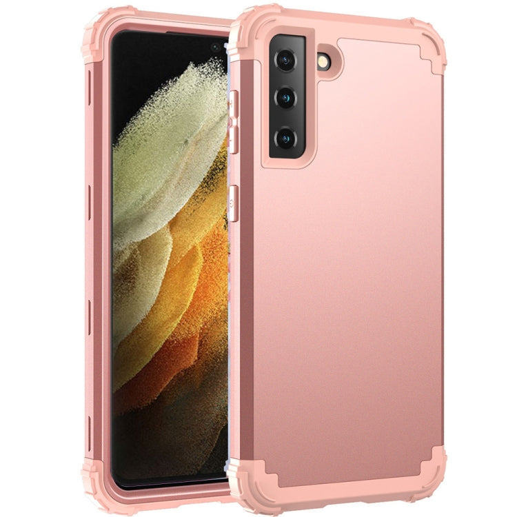 For Samsung Galaxy S21 Ultra 5G 3 in 1 Shockproof PC + Silicone Protective Case(Rose Gold) - Galaxy S21 Ultra 5G Cases by buy2fix | Online Shopping UK | buy2fix